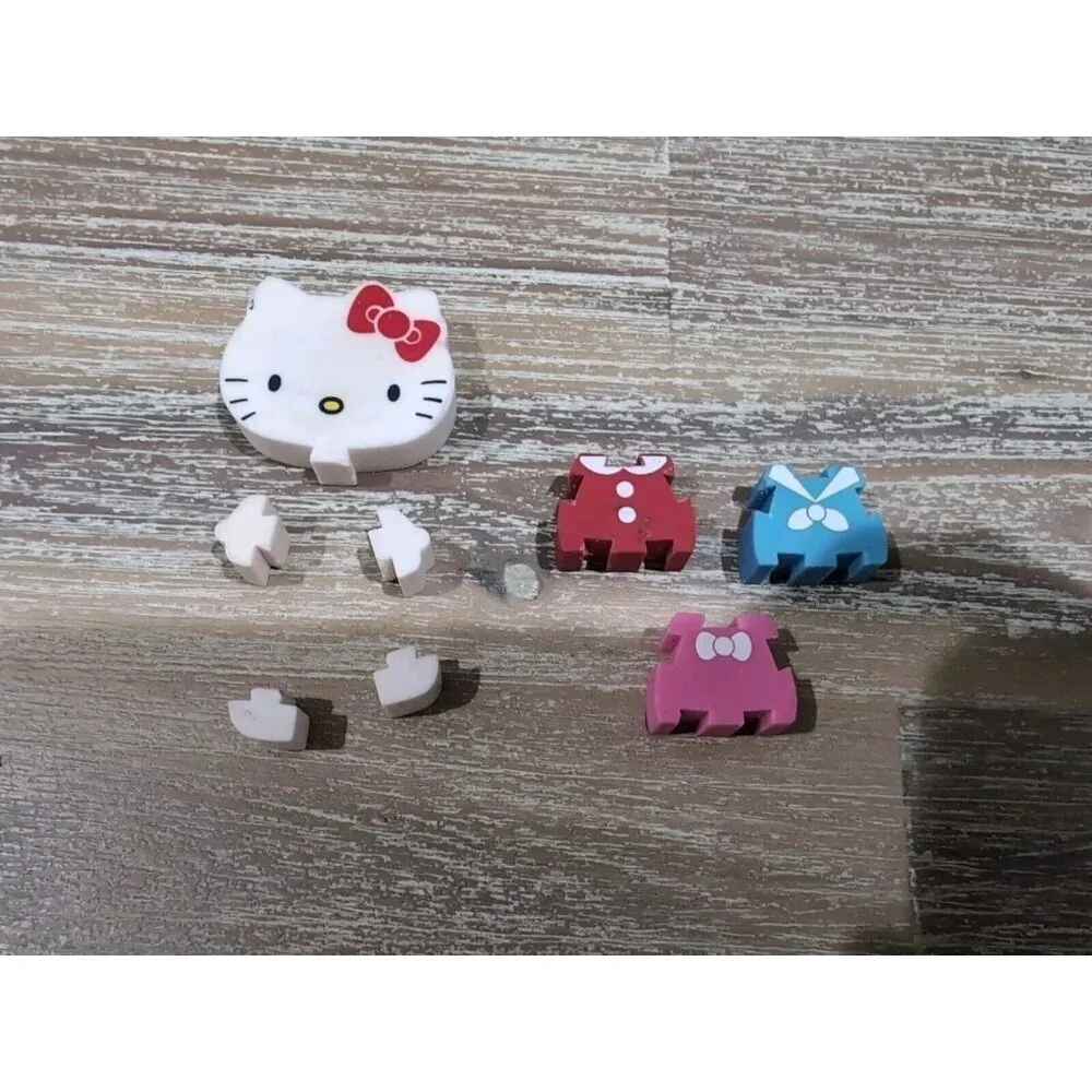 Hello Kitty Full Body Eraser Clothes Buildable Red Pink‎ Blue Dress